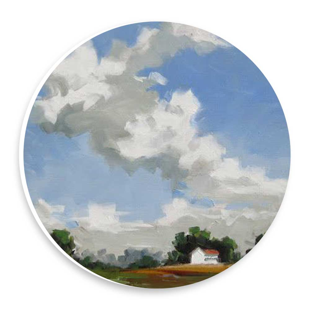  دیوارکوب طرح نقاشی خانه روستایی و ابرها مدل wtb1095