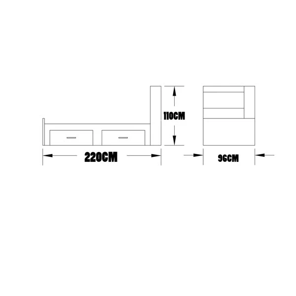 تخت خواب یکنفره اعیان مدل FH302 سایز 90x200 سانتی متر عکس شماره 6