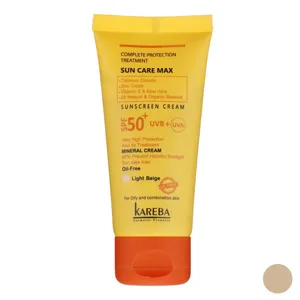 کرم ضد آفتاب رنگی کاربا SPF50 مدل مینرال مناسب برای پوست چرب و مختلط ‌حجم 50 میلی لیتر