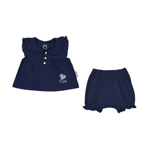 ست پیراهن و شلوارک نوزادی دخترانه آدمک مدل 2171236-59