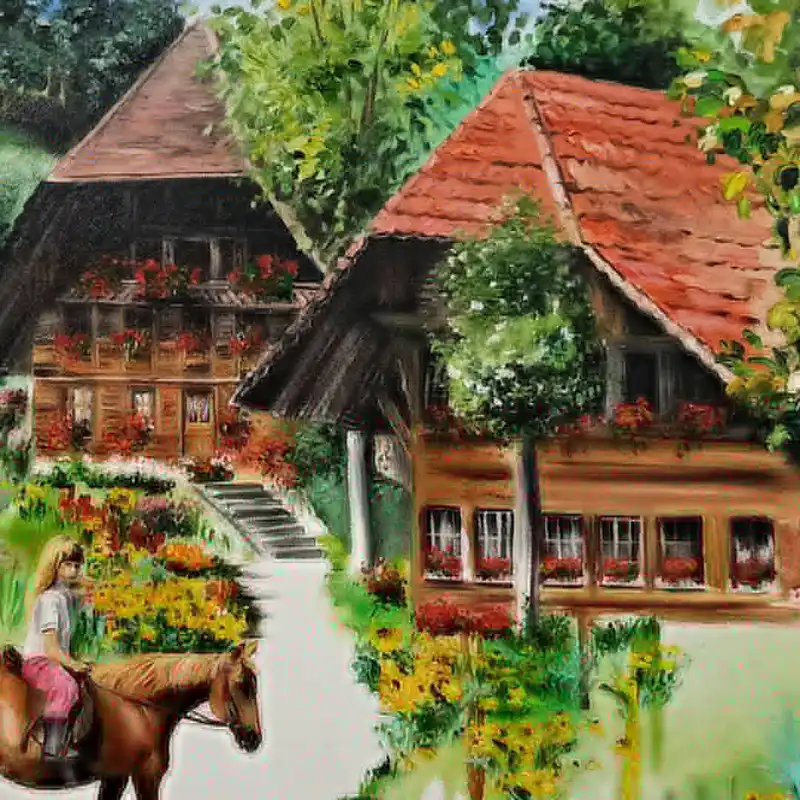 تابلو نقاشی رنگ روغن مدل بهشت احساس