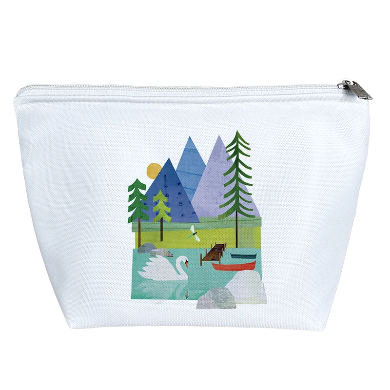 کیف لوازم آرایش دخترانه خندالو مدل منظره طبیعت کد H1082