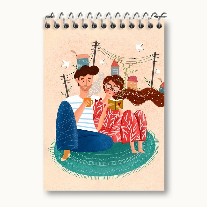 دفتر یادداشت 50 برگ خندالو طرح عاشقانه کد N5654