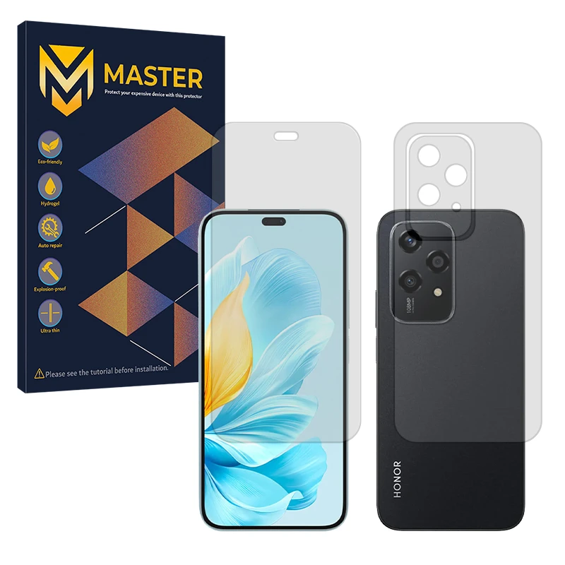 محافظ صفحه نمایش شفاف مستر مدل Resistant مناسب برای گوشی موبایل آنر 200 Lite به همراه محافظ پشت گوشی 