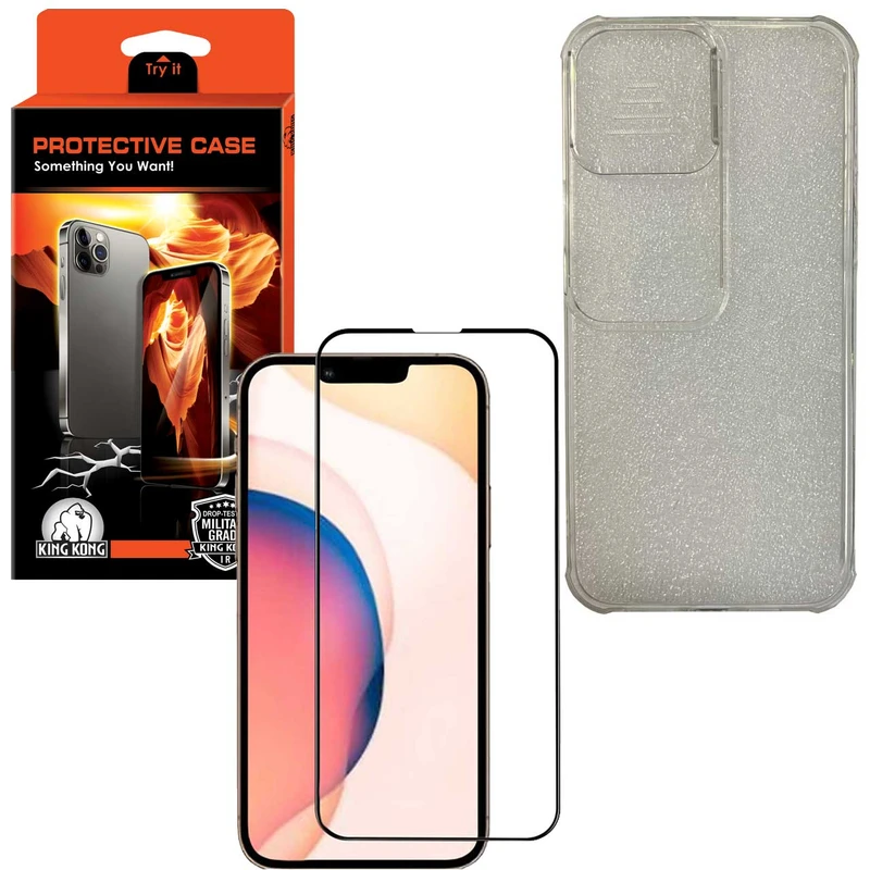 کاور کینگ کونگ مدل K-2BNDL-CAMSHLD مناسب برای گوشی موبایل اپل Iphone 13 Pro به همراه محافظ صفحه نمایش