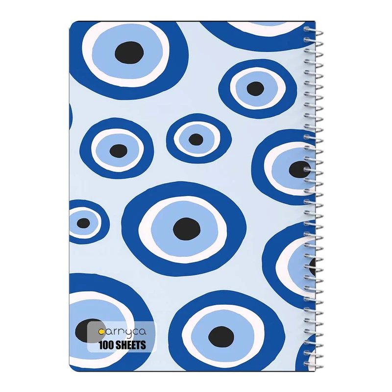 دفتر مشق 100 برگ سیمی کارنیکا طرح پترن چشم نظر Eye Evil Pattern کد 75199