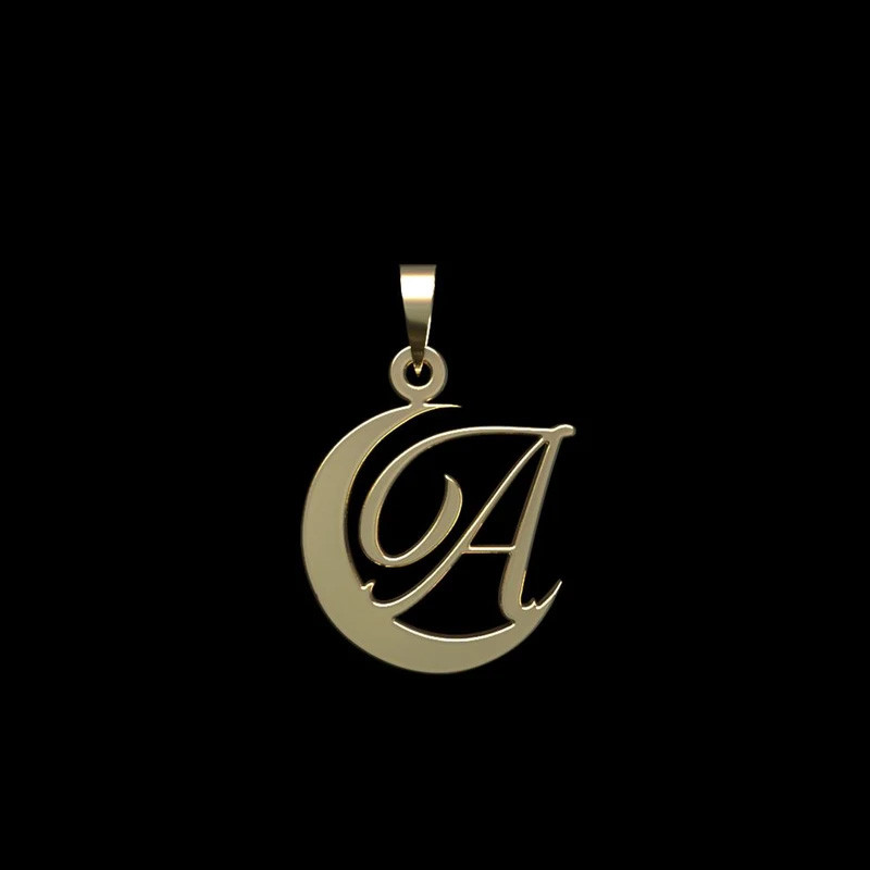 آویز گردنبند طلا 18 عیار زنانه وی وی گلد گالری طرح حرف A کد S19