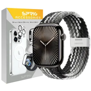 بند اسپریگ مدل Braided SGK مناسب برای  اپل واچ سری Se/1/2/3/4/5/6/7/8/9/10/Ultra/Ultra2 سایز 42/44/45/49mm