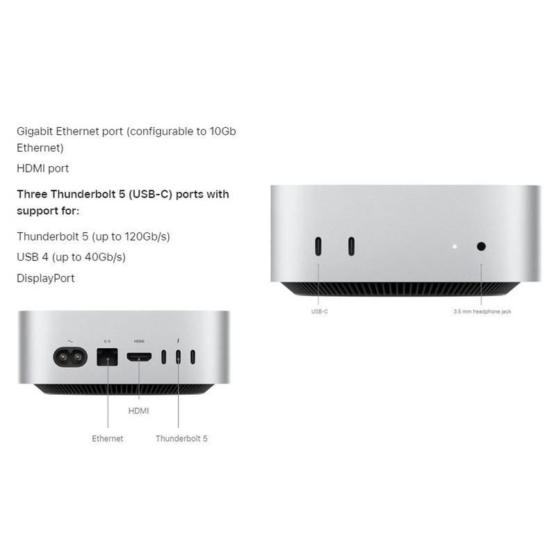 کامپیوتر کوچک اپل مدل Mac Mini MCX44 2024 LLA-M4 Pro-24GB RAM-512GB SSD