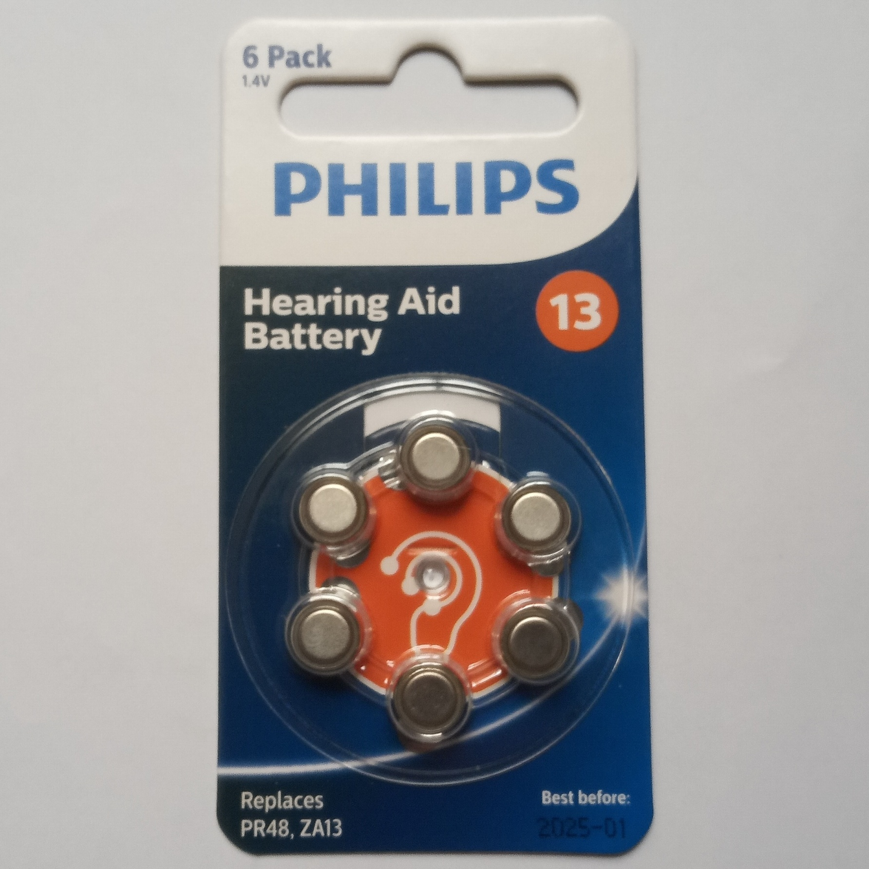 باتری سمعک فیلیپس مدل ZA13B6A شماره 13 بسته شش عددی