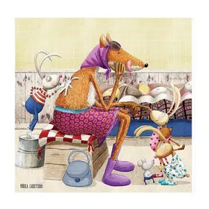 تابلو کودک و نوزاد طرح روباه و خرگوش کد wkt102