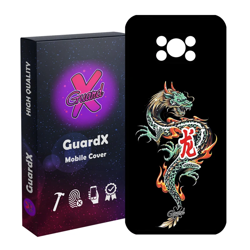 کاور گارد ایکس طرح Dragon مدل Glass10296 مناسب برای گوشی موبایل شیائومی Poco X3 Pro