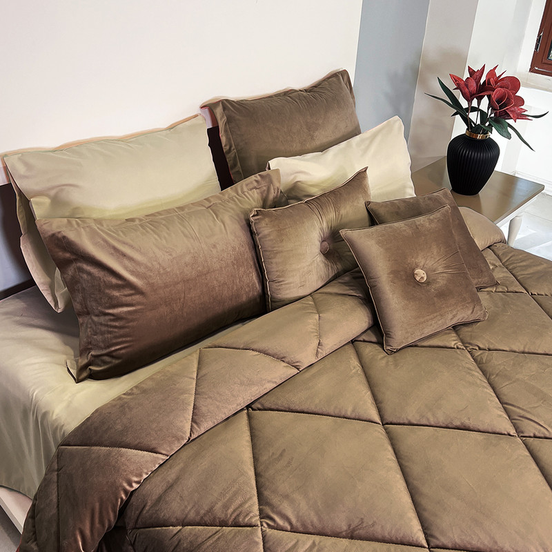 سرویس روتختی صفاهوم مدل مخمل لوزی دو نفره 8 تکه