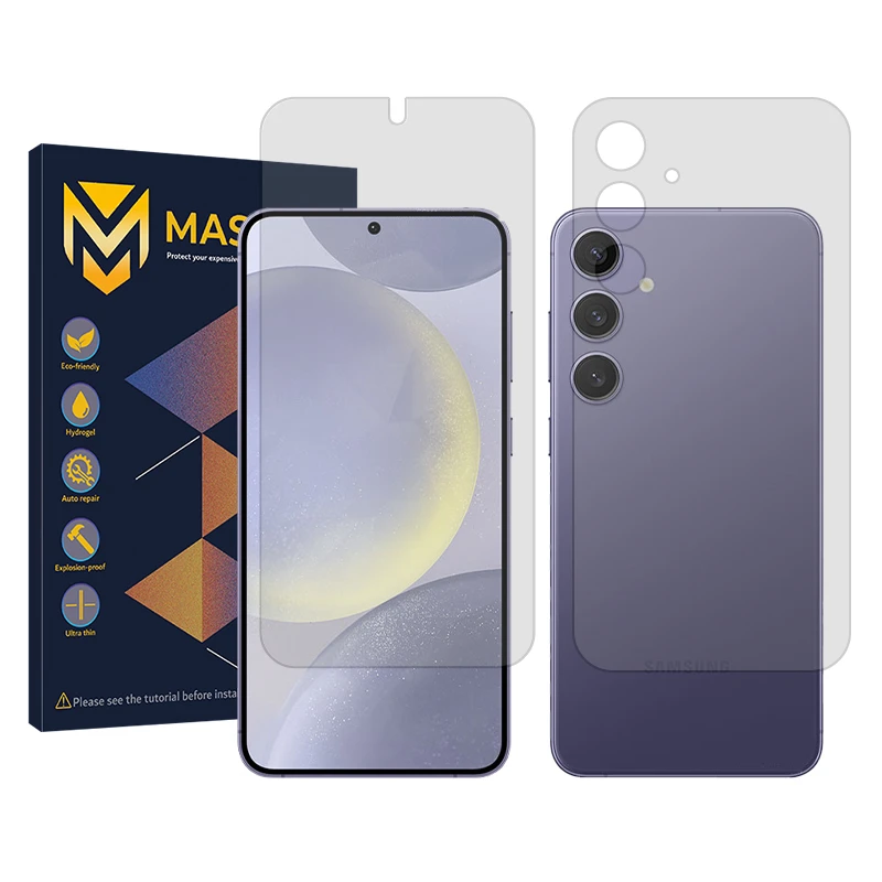 محافظ صفحه نمایش شفاف مستر مدل Resistant مناسب برای گوشی موبایل سامسونگ Galaxy S24 Plus به همراه محافظ پشت گوشی