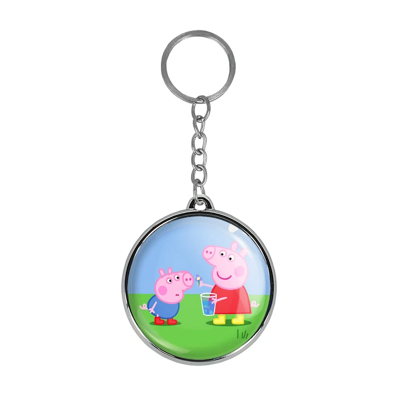 جاکلیدی خندالو طرح پپا و جورج انیمه پپاپیک Peppa pig مدل دوطرفه کد 2207122062