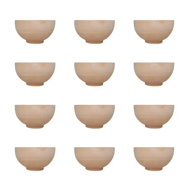 پیاله سفالی خام مدل ماست خوری مجموعه 12 عددی