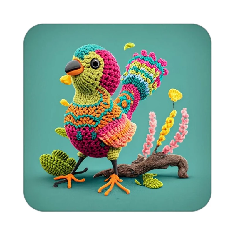 زیر لیوانی کاکتی طرح حیوانات رنگی مدل mp25199