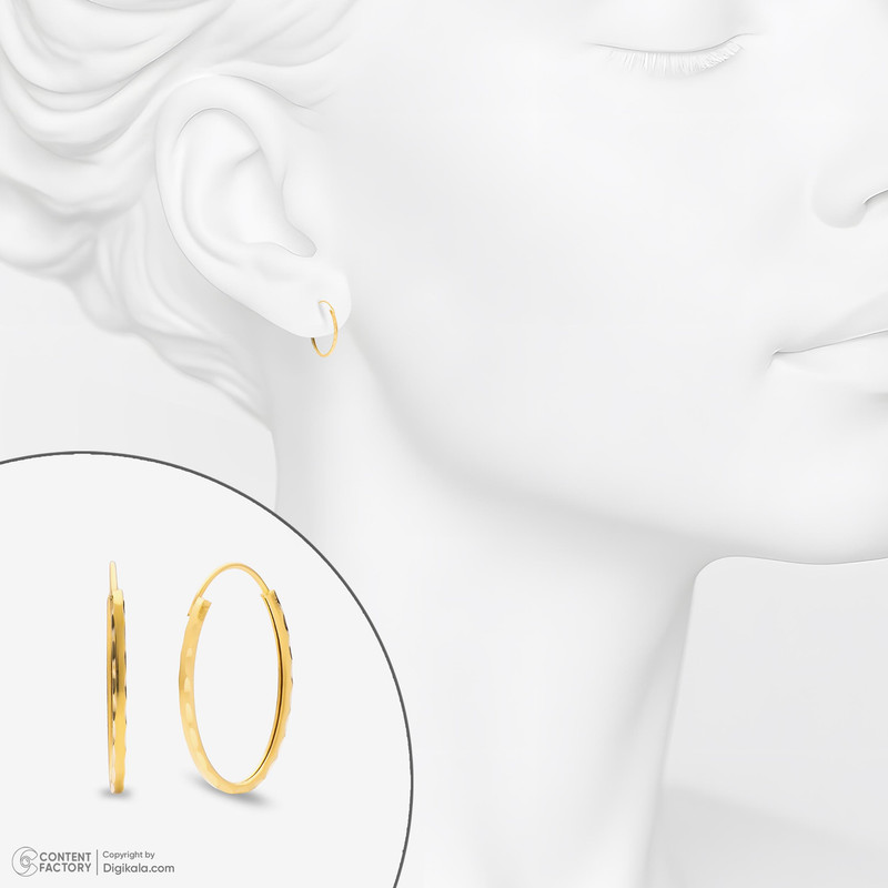 گوشواره حلقه‌ای طلا 18 عیار زنانه مایا ماهک مدل ME1249 - 2