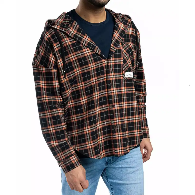 پیراهن آستین بلند مردانه جوتی جینز مدل کلاهدار کد 303096 رنگ مشکی