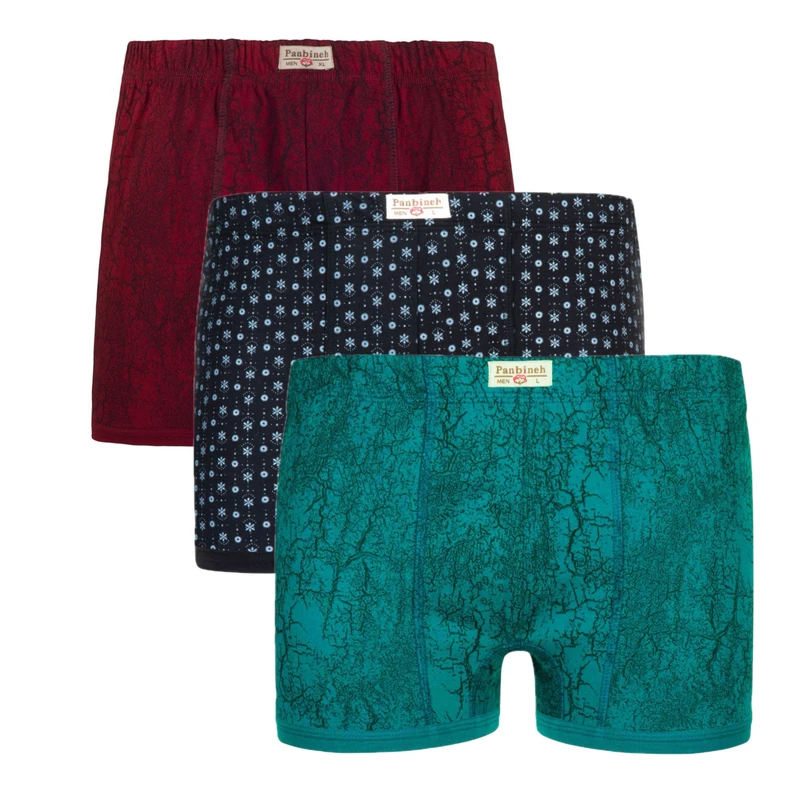 شورت نیم‌پا مردانه پنبینه مدل نخ پنبه خالص بسته 3 عددی