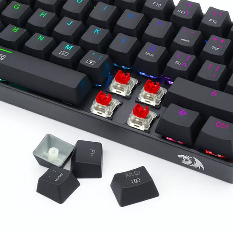 کیبورد گیمینگ ردراگون مدل K630 Dragonborn، مکانیکال سوییچ قرمز، Tenkeyless، نورپردازی RGB