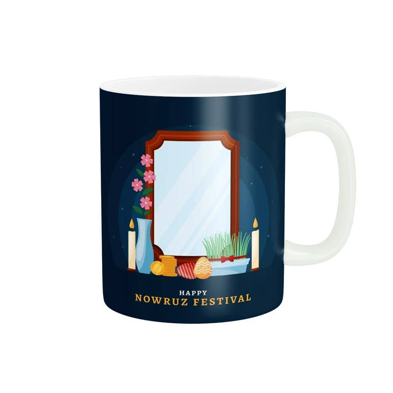 ماگ پادآفرین مدل عید نوروز طرح سال نو مبارک کد p7823