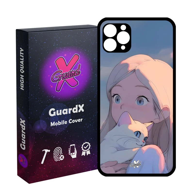 کاور گارد ایکس طرح دختر گربه مدل Glass10661 مناسب برای گوشی موبایل اپل iPhone 11 Pro Max