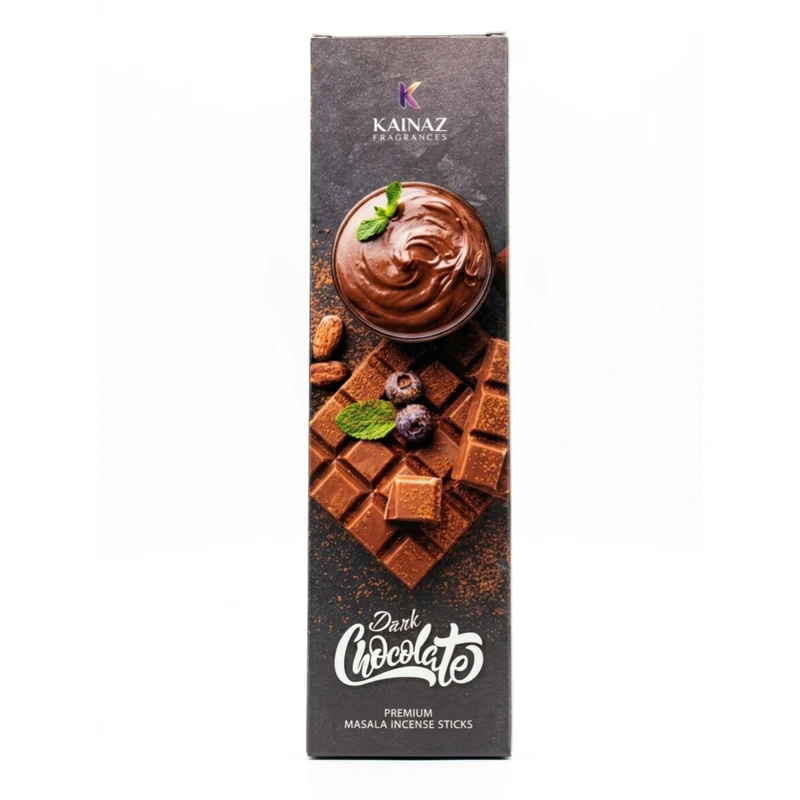 عود دست‌ساز مدل کایناز kinaze Dark Chocolate  شکلات تلخ رایحه شکلات بسته 30 عددی