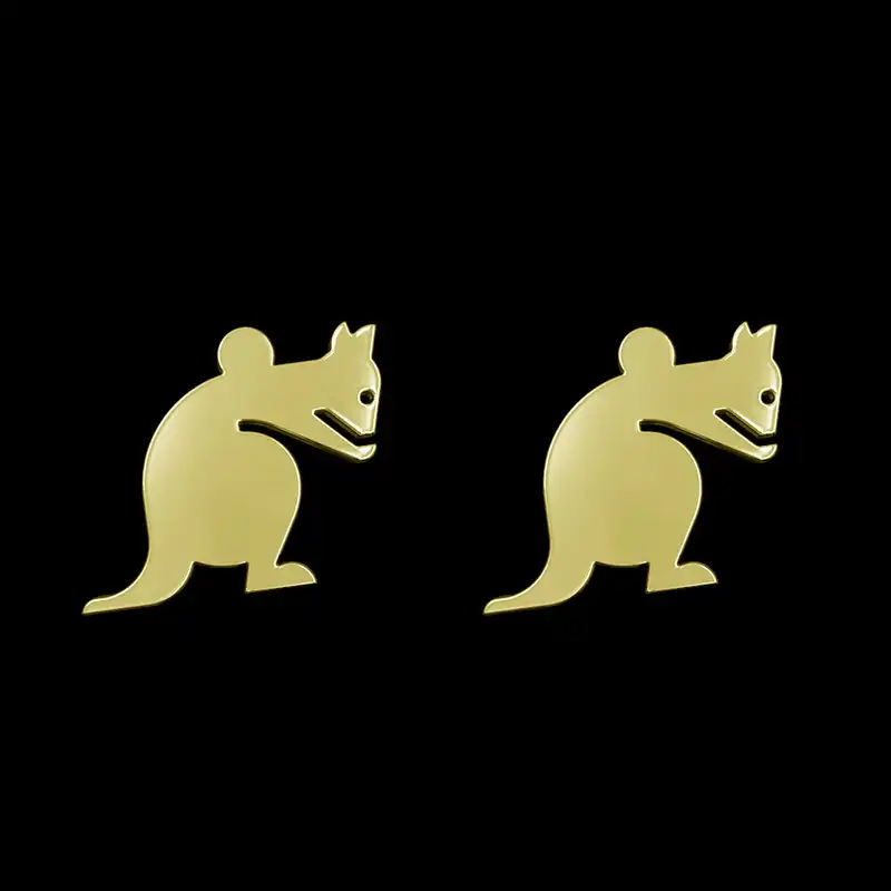 گوشواره طلا 18 عیار زنانه مدوپد مدل کانگرو کد GA1-16061