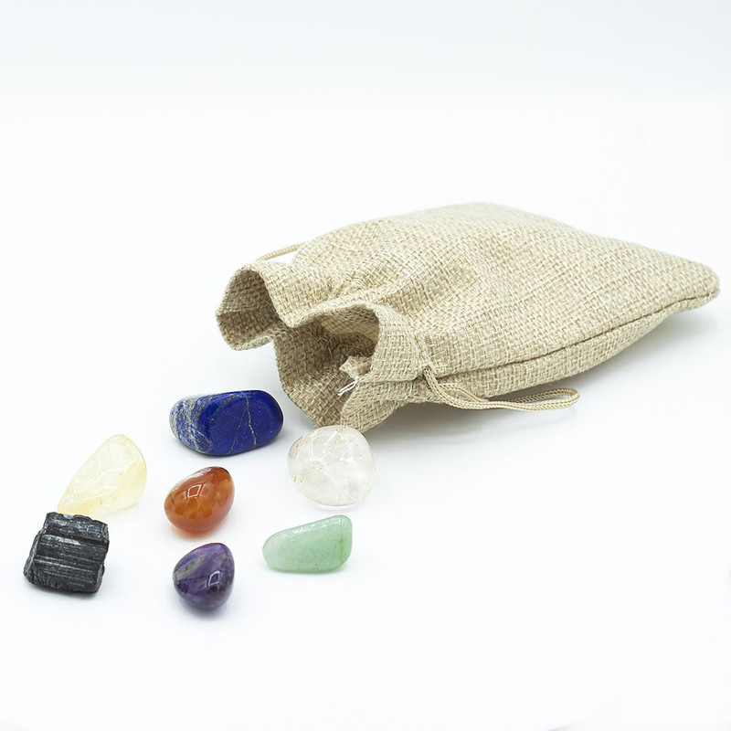 سنگ راف مانا جم مدل هفت چاکرا مجموعه 7 عددی