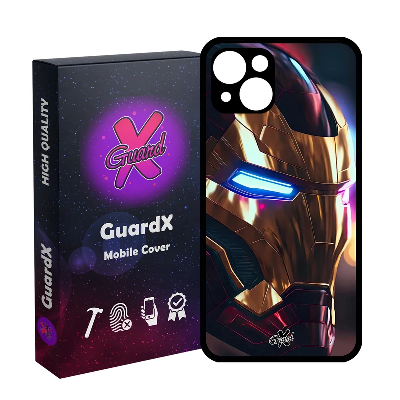 کاور گارد ایکس طرح Iron Man مدل Glass10604 مناسب برای گوشی موبایل اپل iPhone 13