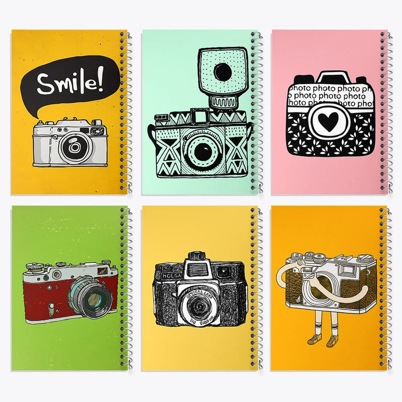 دفتر نقاشی 50 برگ خندالو طرح دوربین عکاسی کد 228 مجموعه 6 عددی