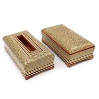 ست جعبه کارد و چنگال و جعبه دستمال کاغذی خاتم کاری کد 3