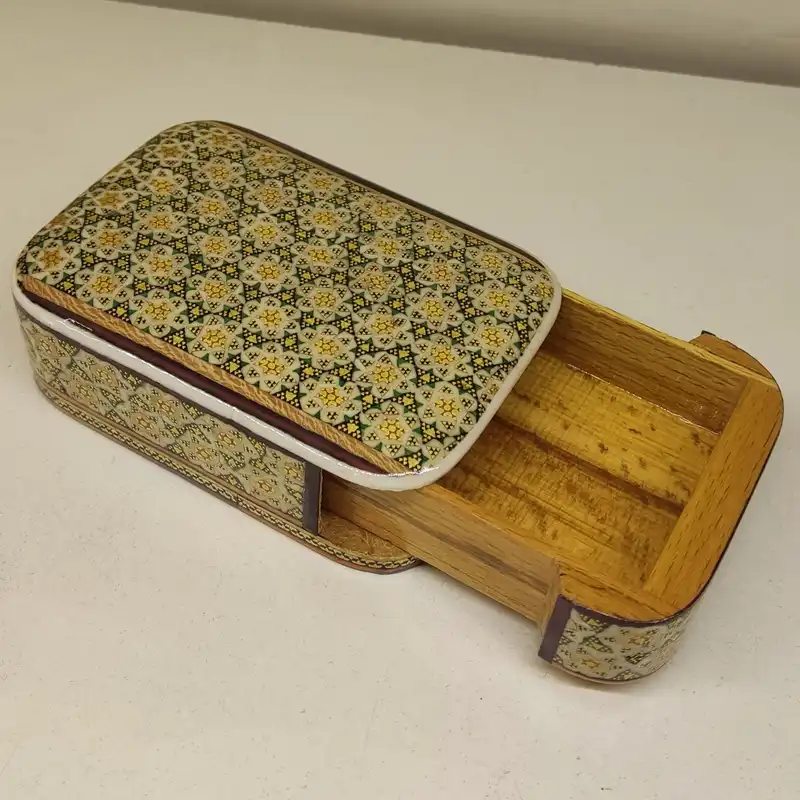 جا سکه ای خاتم کاری مدل کشویی کد 12