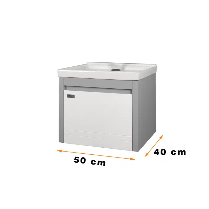 ست کابینت و روشویی دلفین مدل 5040-gr به همراه آینه