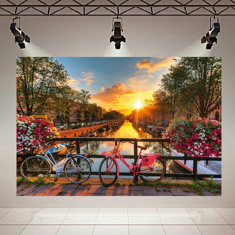 پوستر پارچه ای طرح طبیعت منظره و رود مدل کانال راونسبورگر در آمستردام کد AR31871