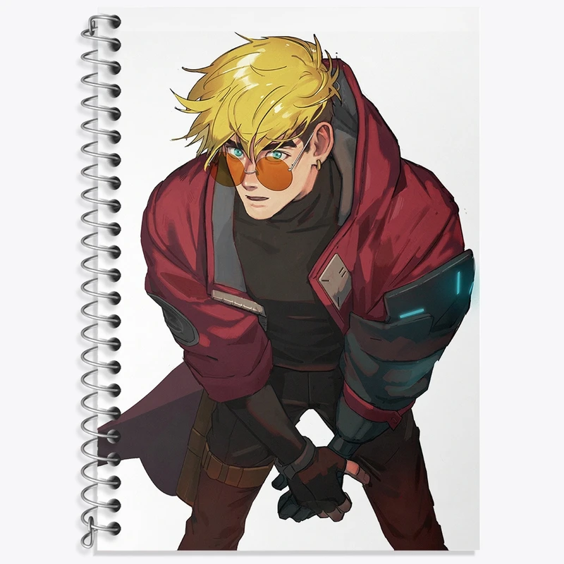 دفتر زبان 50 برگ خندالو مدل دو خط طرح وش انیمه تریگان (Trigun) کد 36227