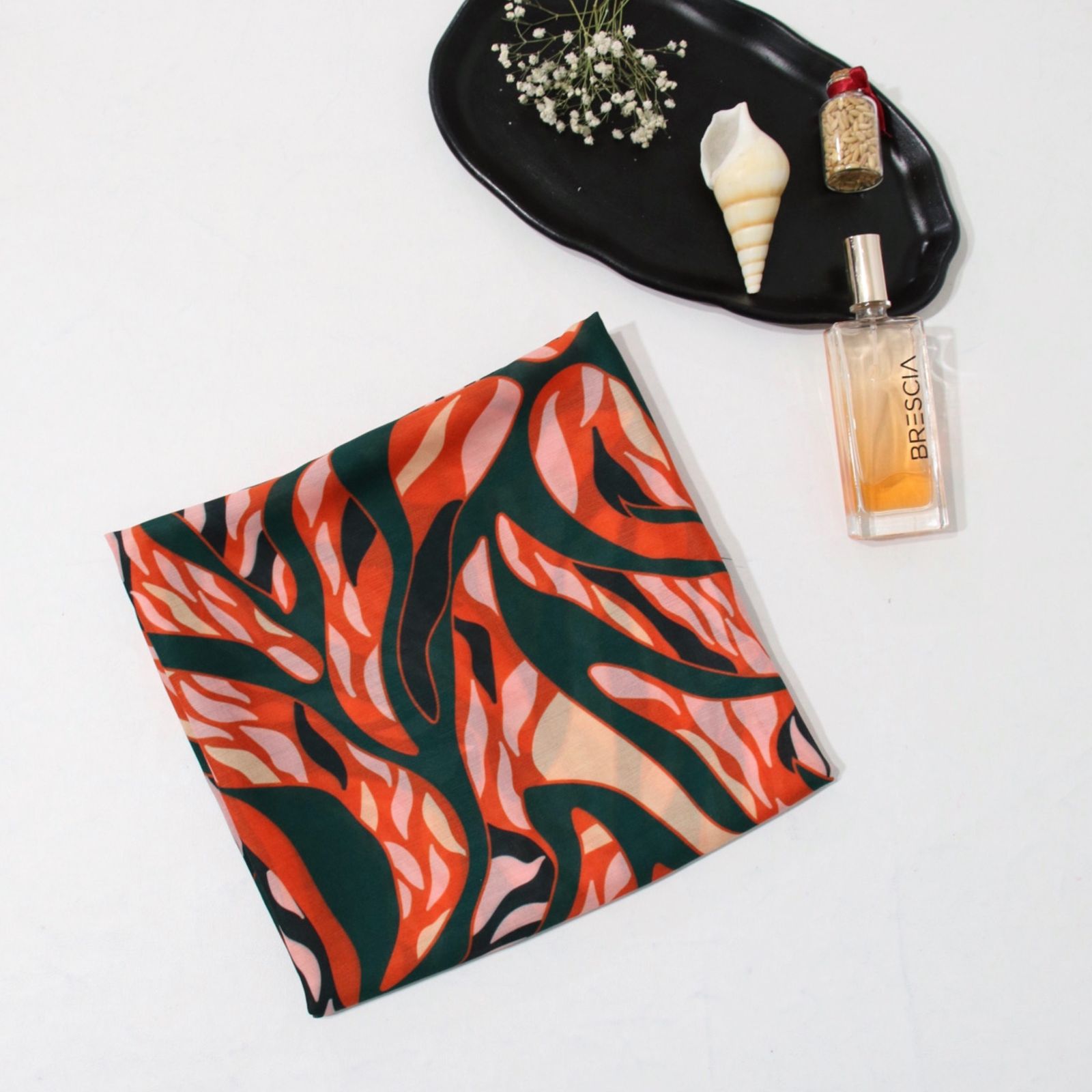 شال زنانه مدل نخی بهاری طرح زمرد کد ana-4035 -  - 6