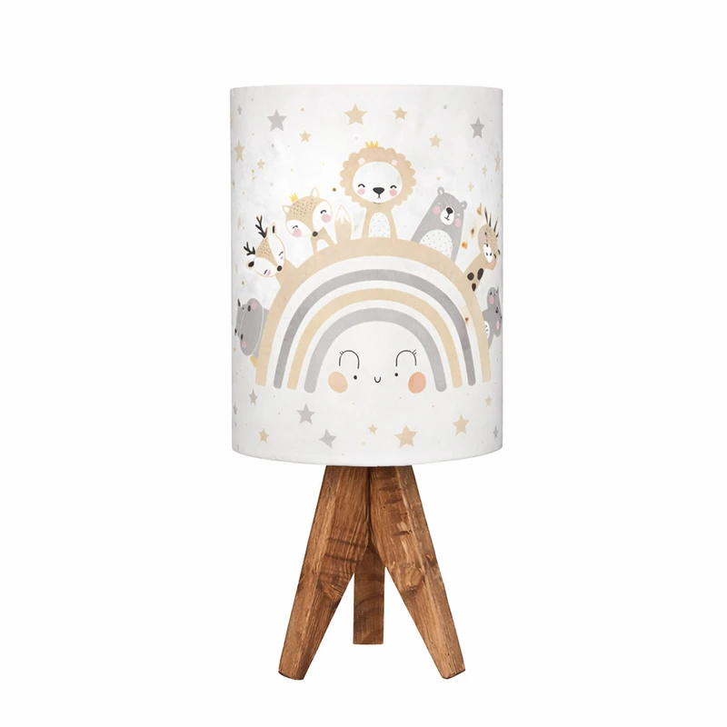 آباژور رومیزی کودک مدل رنگین کمان حیوانات