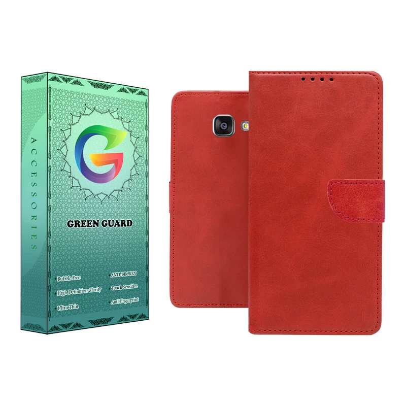 کیف کلاسوری گرین گارد مدل چرمی مگنتی کد RED-R10 مناسب برای گوشی موبایل سامسونگ Galaxy A7 2016