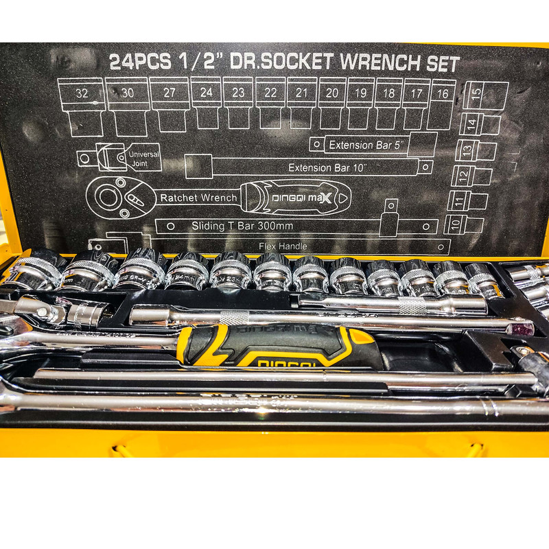 آچار جعبه بکس دینگشی  مدل CVR - 1080 مجموعه 24 عددی