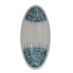 شیرینی خوری سرامیکی طرح گلبرگ مدل بیضی کد 3562932