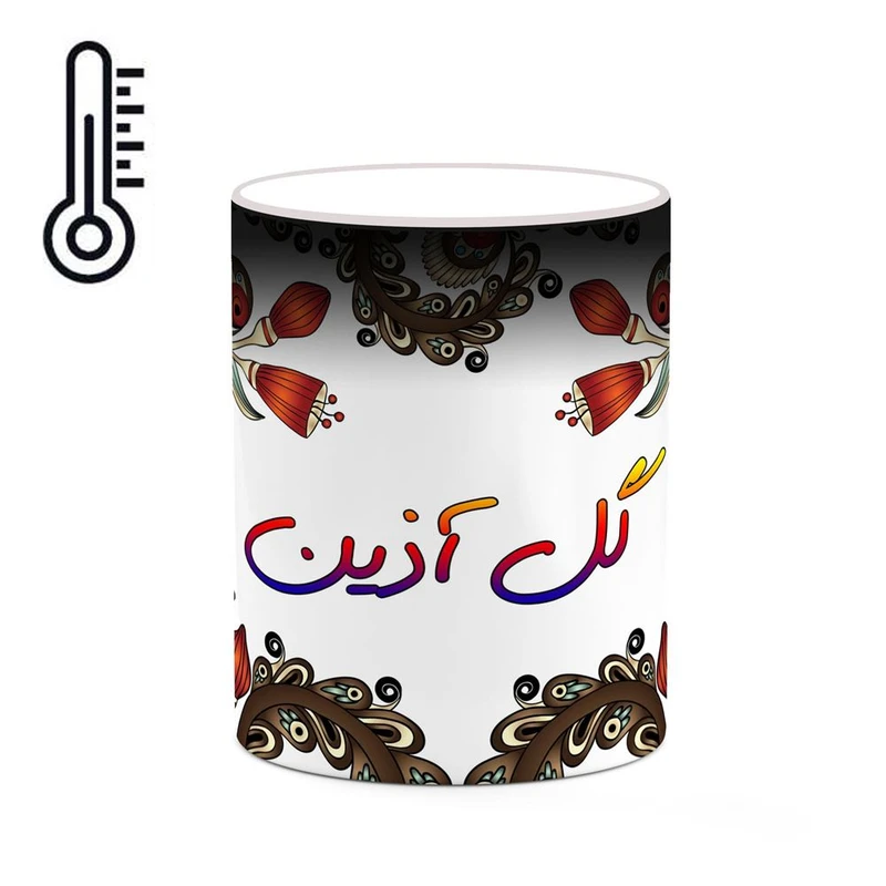 ماگ حرارتی کاکتی مدل اسم گل_آذین طرح سنتی گل و بته کد mgh46688