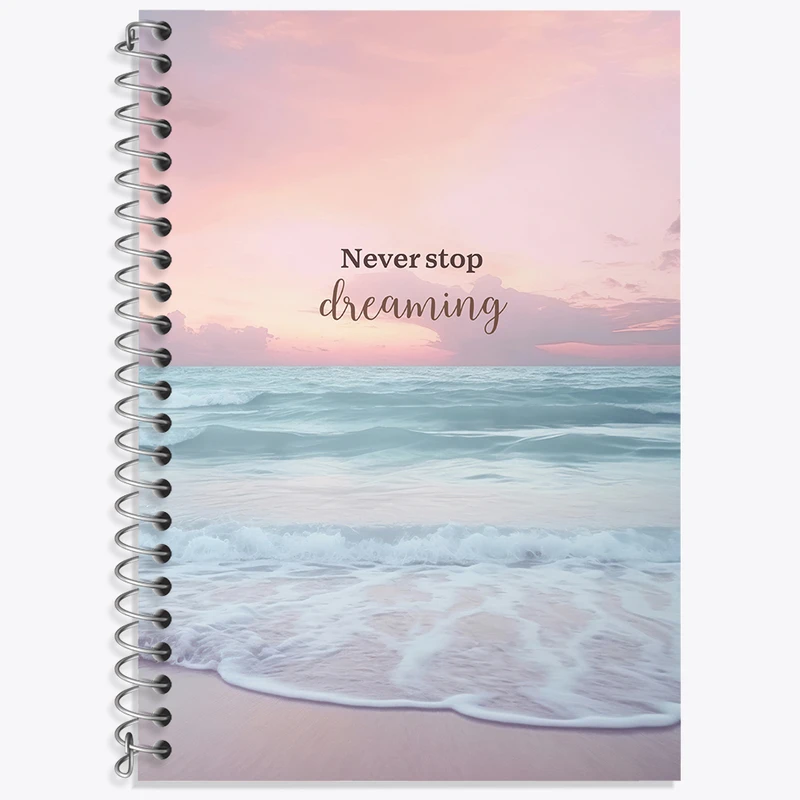 دفتر زبان 50 برگ خندالو مدل دو خط طرح Never Stop Dreaming کد N2324