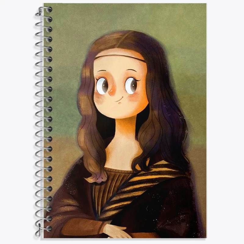 دفتر زبان 50 برگ خندالو مدل سه خط طرح مونالیزا کد F888