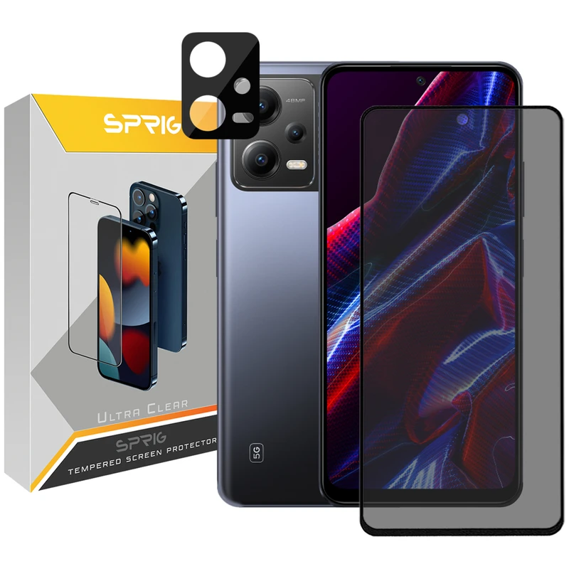 محافظ لنز دوربین اسپریگ مدل 3D-PRV مناسب برای گوشی موبایل شیائومی Poco X5 5G / Redmi Note 12 5G به همراه محافظ صفحه نمایش