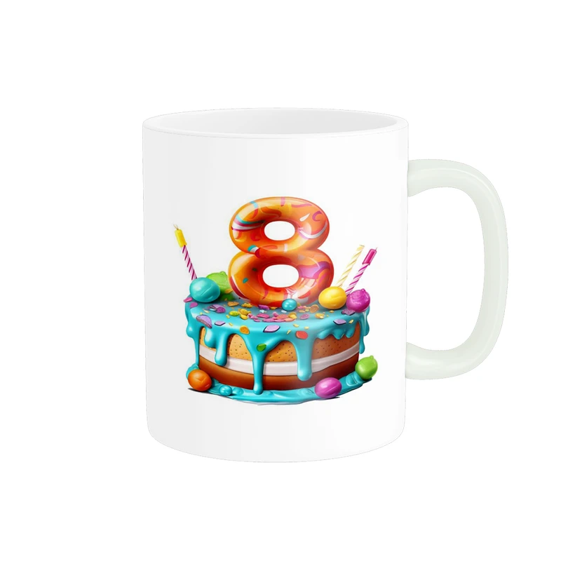 ماگ ناریکو مدل تولدت مبارک عدد 8 کد a008