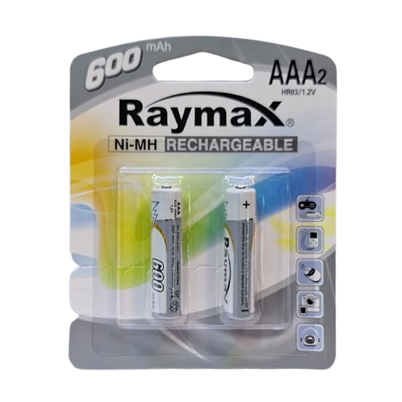 باتری نیم قلمی قابل شارژ رایمکس مدل RCH-600 بسته ۲ عددی