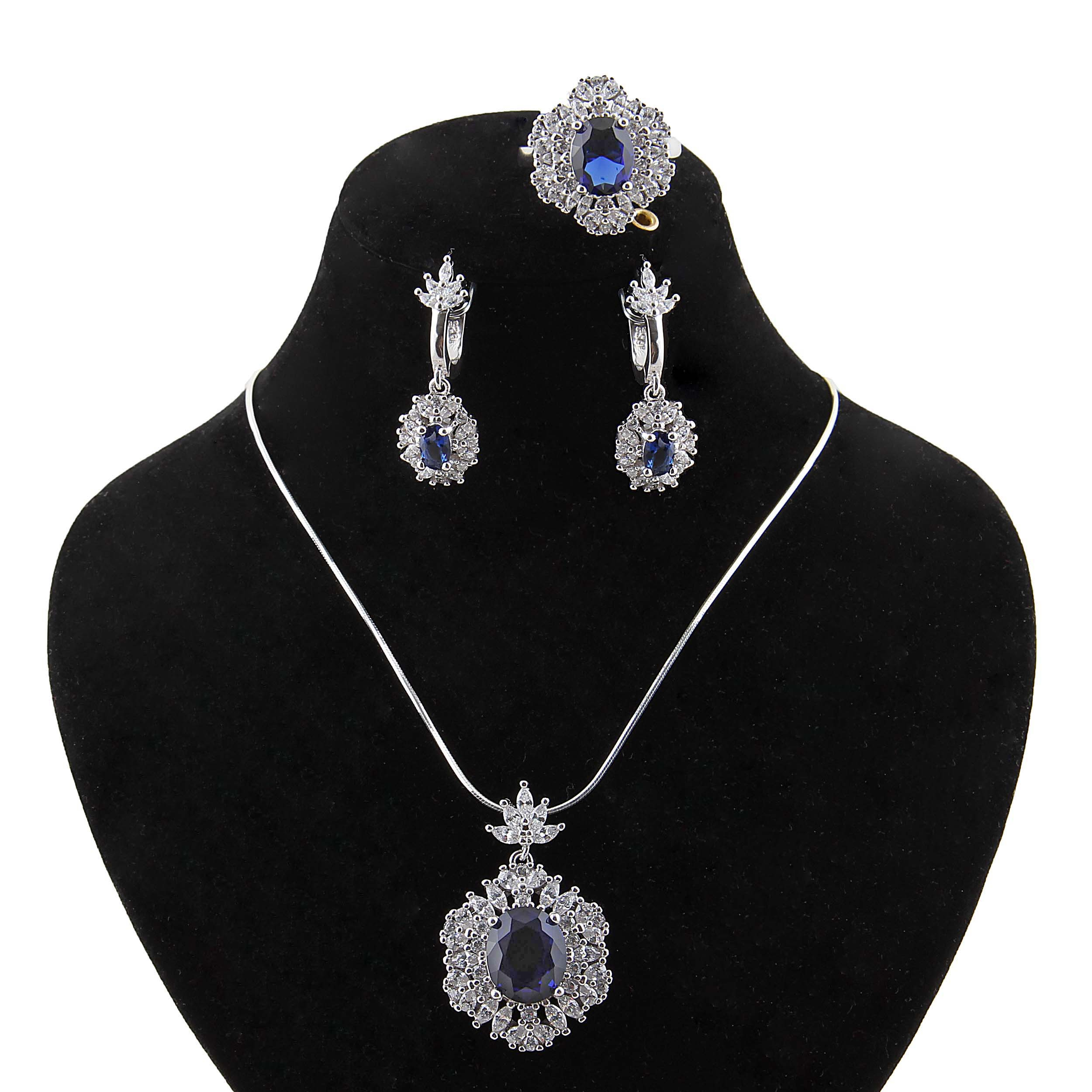 نیم ست نقره زنانه بازرگانی میلادی کد NTR_326