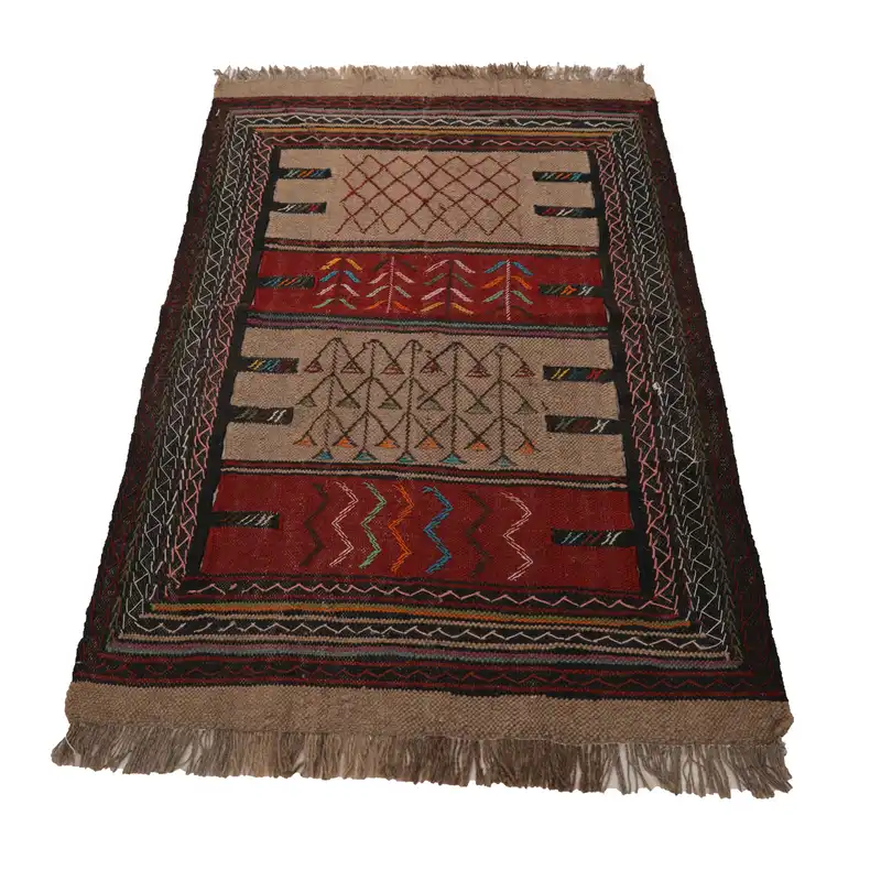 گلیم دستبافت مدل سفره کردی کد 4010954